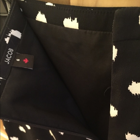 Like-new Black and White Jacob Polka Dot Pencil Skirt size 6 - Picture 4 of 5